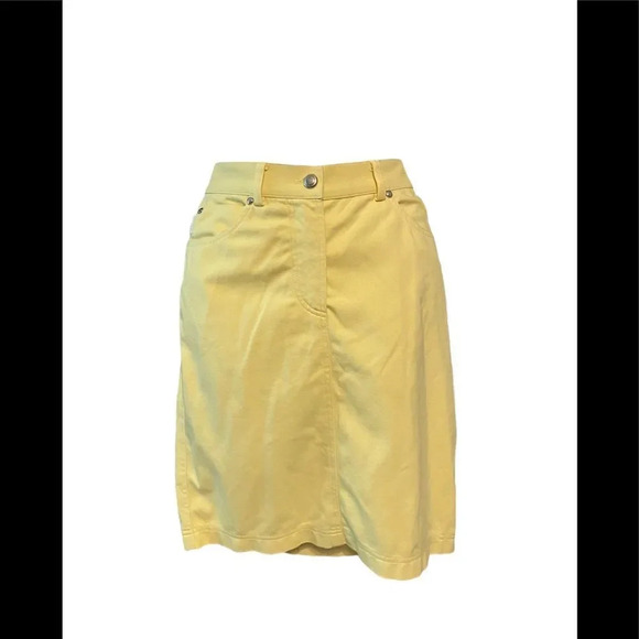 Vintage Escada Margaretha Ley Yellow Stretchy Pencil Skirt - Picture 1 of 8